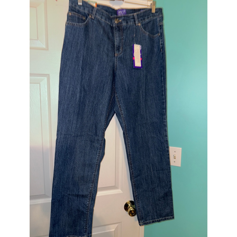 Just My Size JMS Slimming Stretch Jeans 16W Classic Fit Straight Leg Cobalt Wash